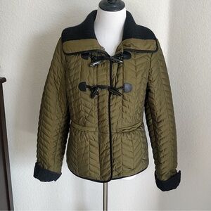 Cartonnier Olive Puffer Jacket with Black Details